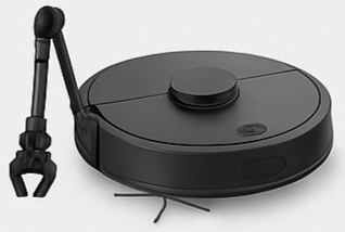 The Roborock Saros Z70 robot vacuum cleaning a modern living room.